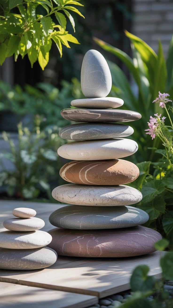 1. Create Stone Stack Sculptures for a Zen Look