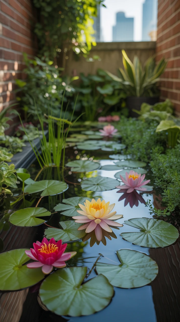 1. Miniature Lily Pond: Add Color and Serenity