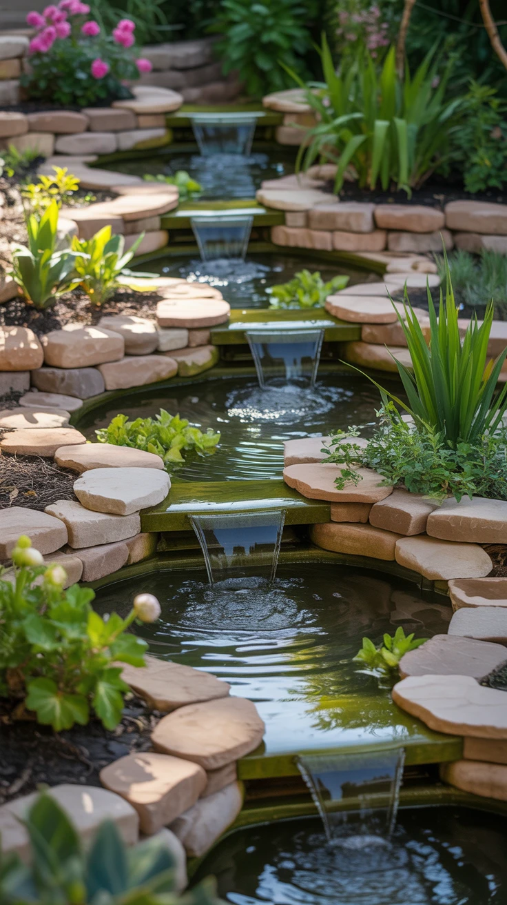 4. Tiered Pond Design: Elevate Your Garden's Appeal