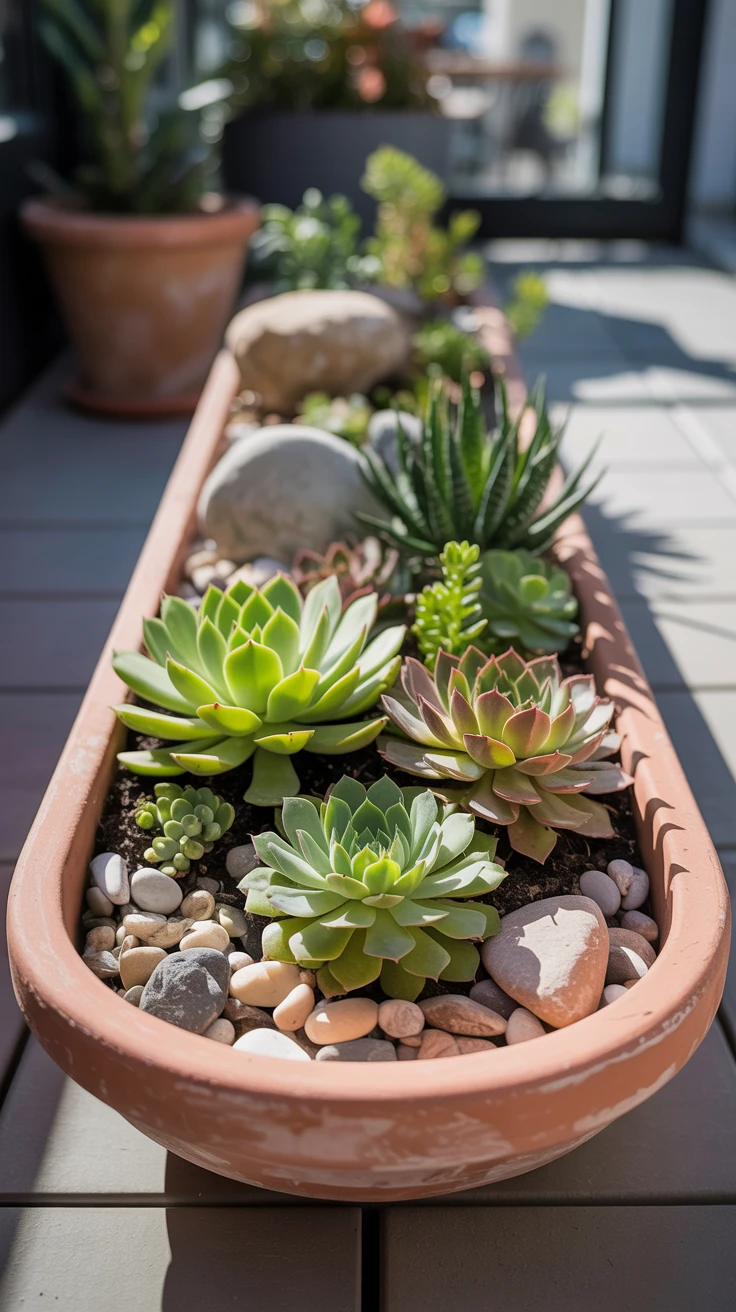 9. Container Rock Garden