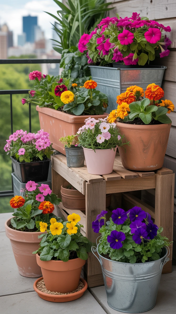 1. Container Flower Garden