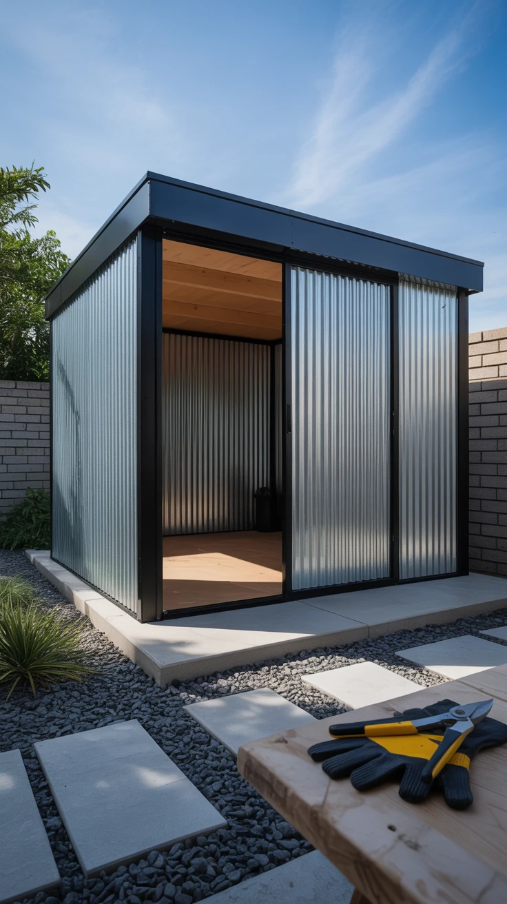 1. Minimalist Metal Shed: Sleek and Durable