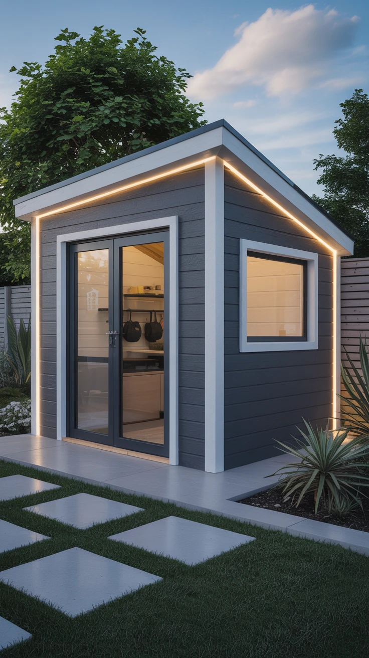 2. Modern Mini Shed: Sleek and Simple