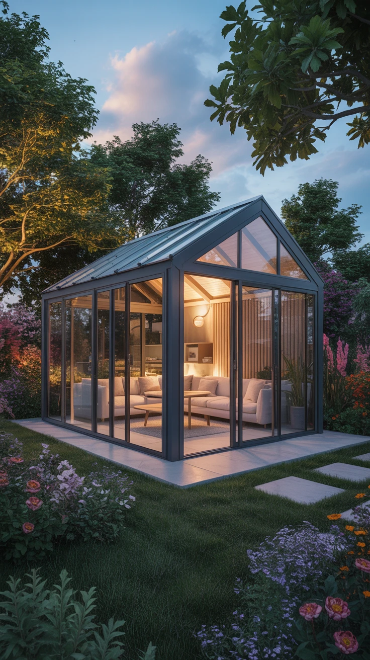 3. Contemporary Glass Shed: Let the Light In