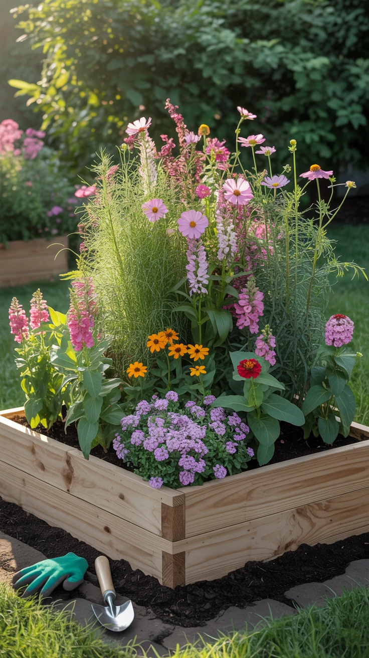 3. Raised Bed Flower Garden