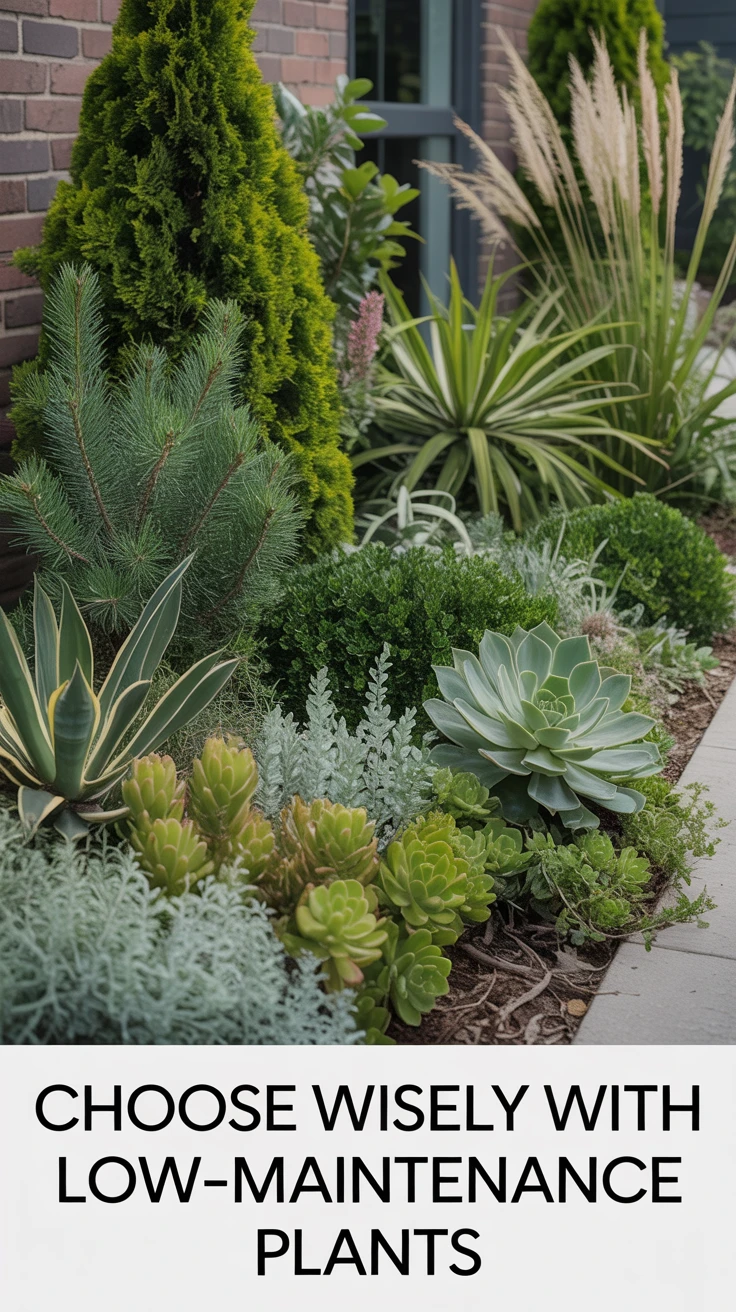 4. Choose Wisely with Low-Maintenance Plants