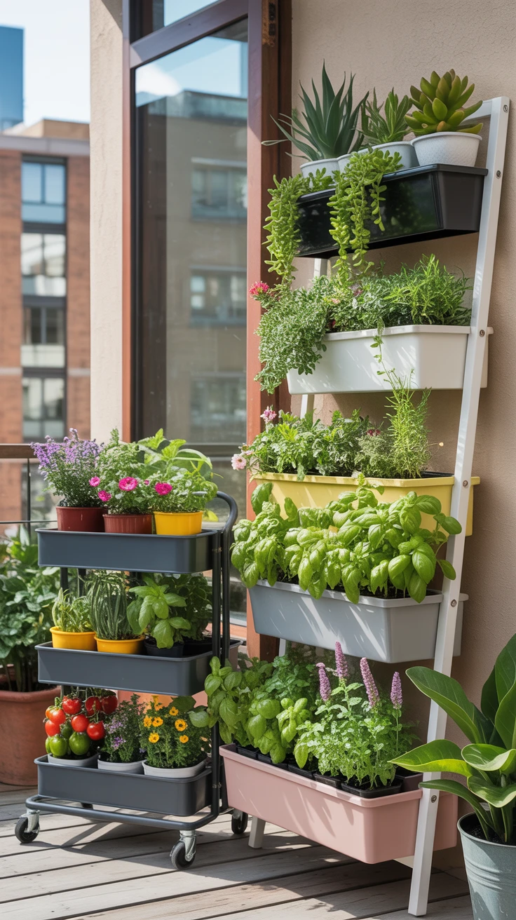 6. Multi-level Plant Shelves: Vertical Real Estate