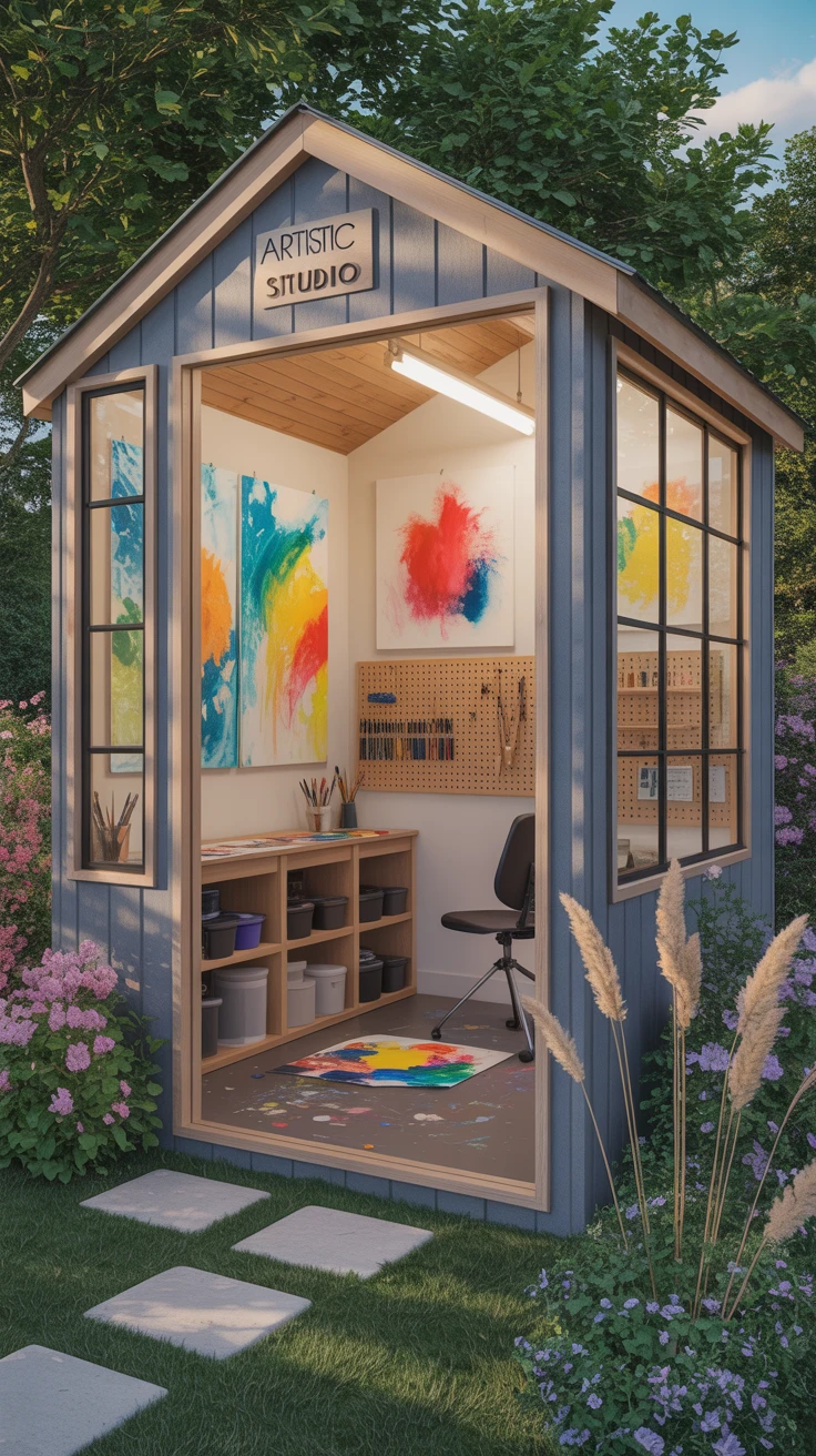 9. Artistic Studio Shed: Unleash Creativity