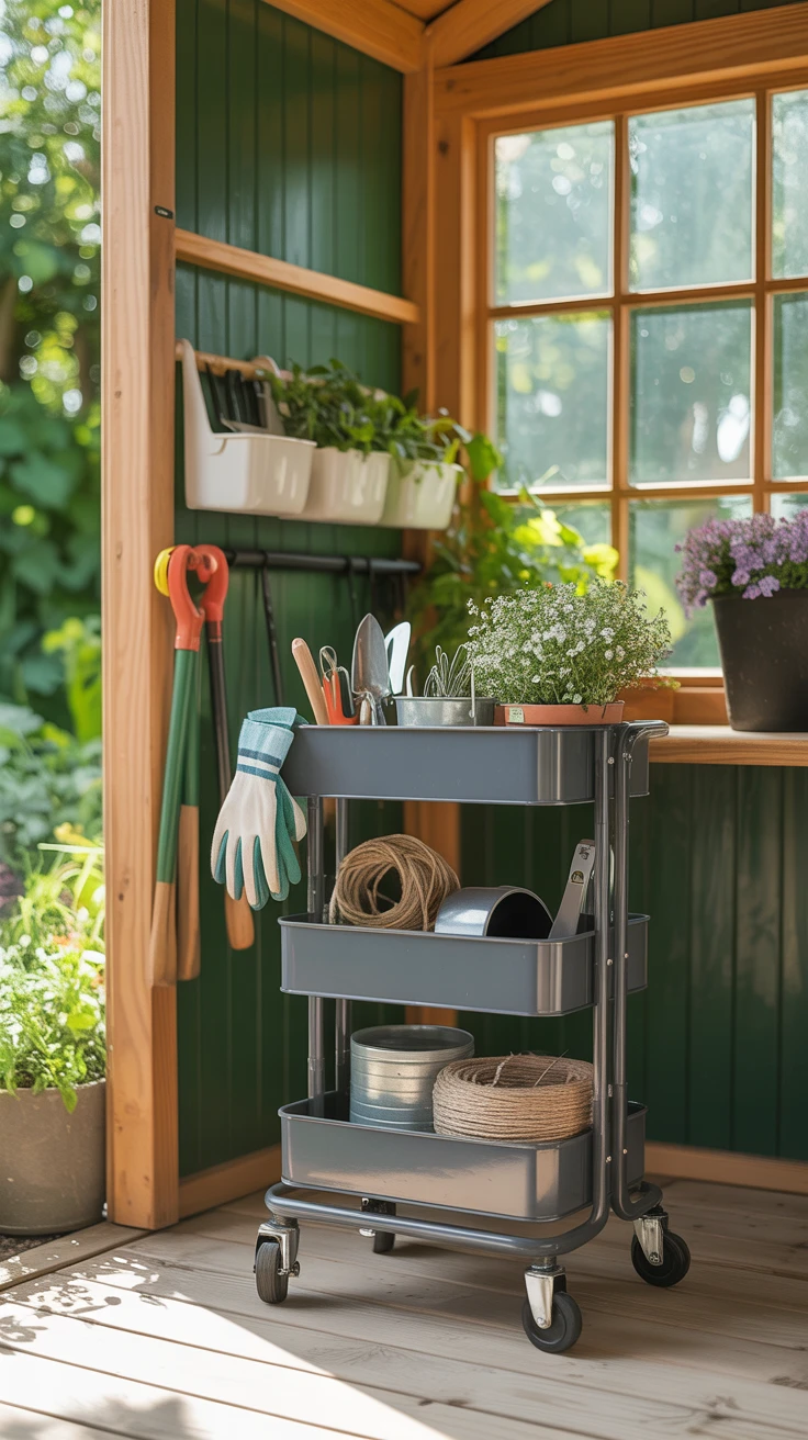 12. Employ a Rolling Cart for Flexibility