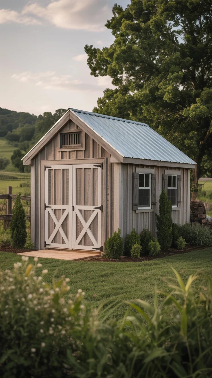 12. Farmhouse Feel: Traditional Storage Sheds