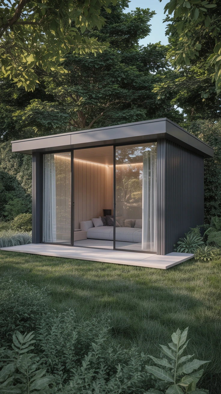 2. Minimalist Marvel: The Modern Shed