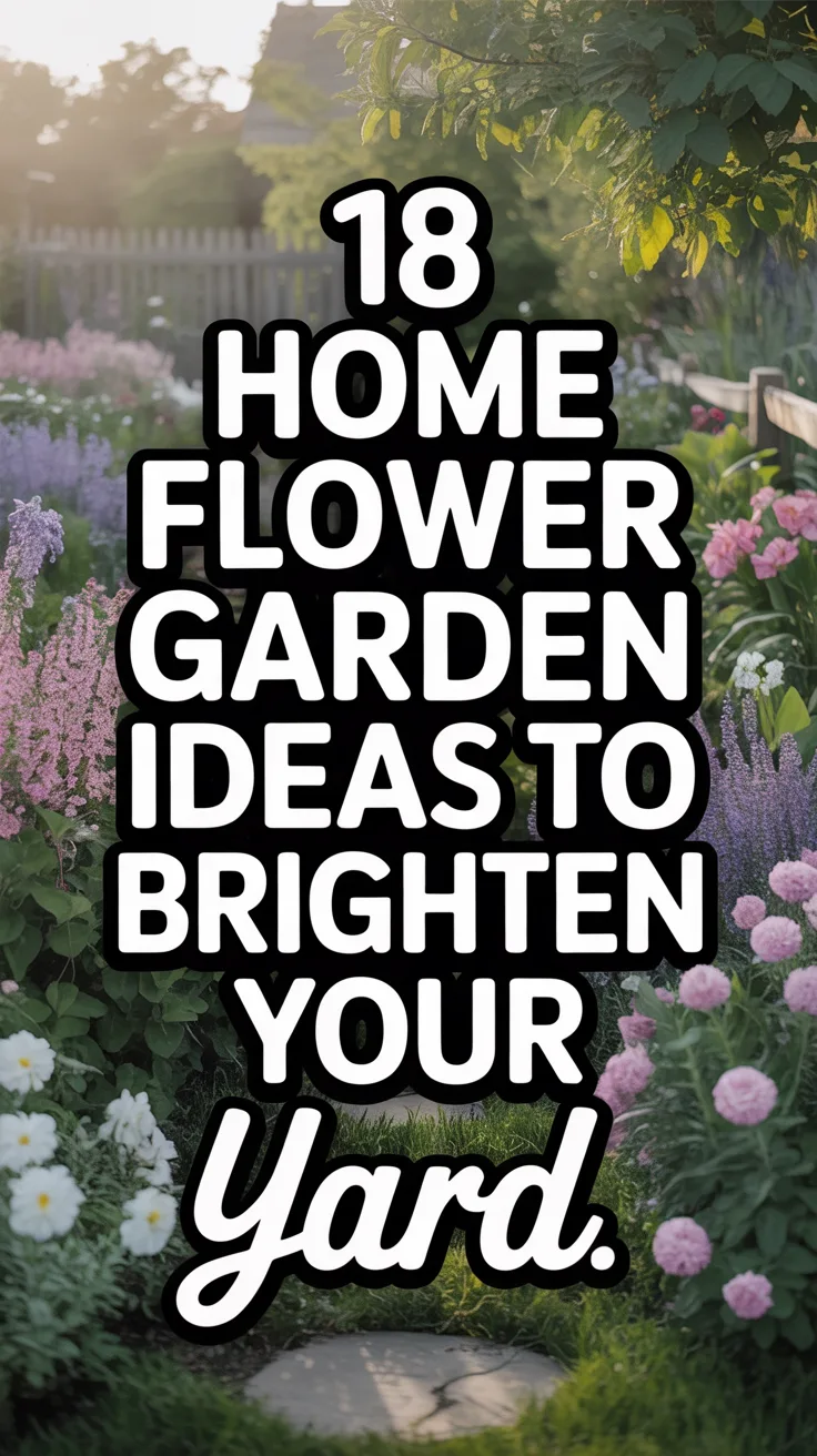 18 Home Flower Garden Ideas to Brighten Your Yard – Pinterest image