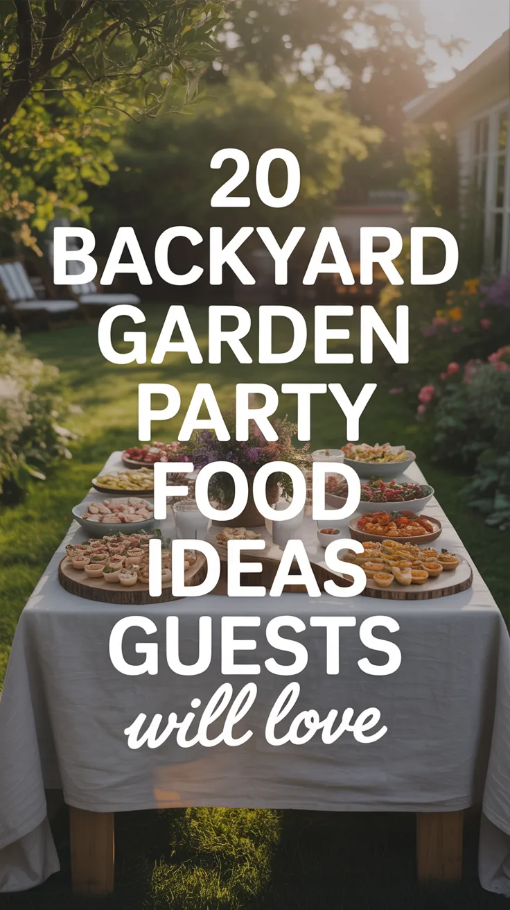 20 Backyard Garden Party Food Ideas Guests Will Love – Pinterest image