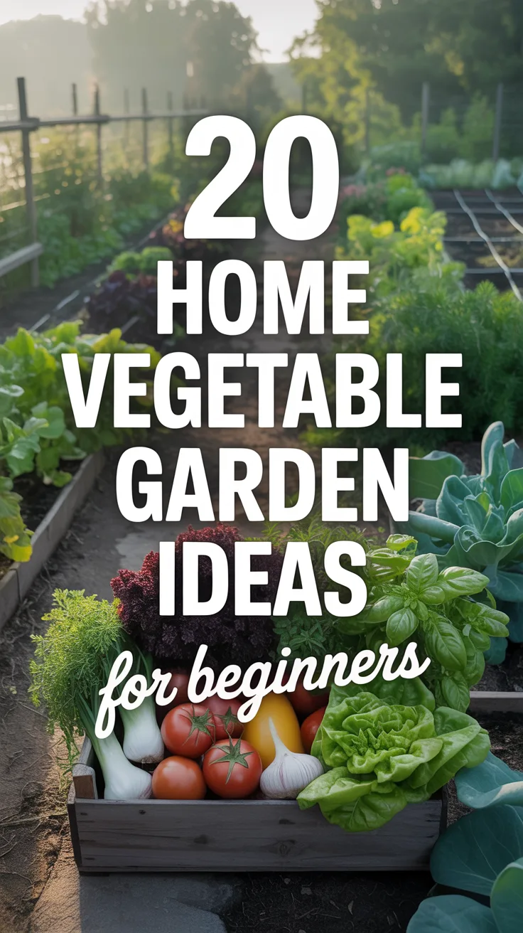 20 Home Vegetable Garden Ideas for Beginners – Pinterest image