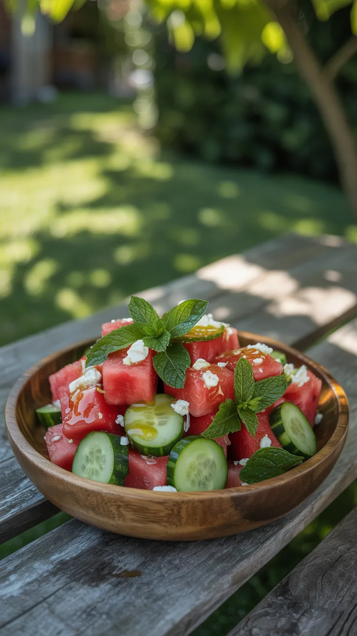 13. Watermelon Cucumber Mint Salad