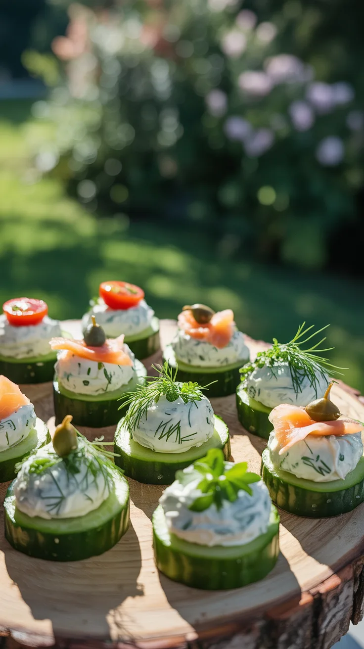 3. Cucumber Rounds with Herbed Cream Cheese