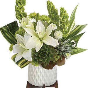 Artistic Angles Succulent Bouquet with lilies and echeveria