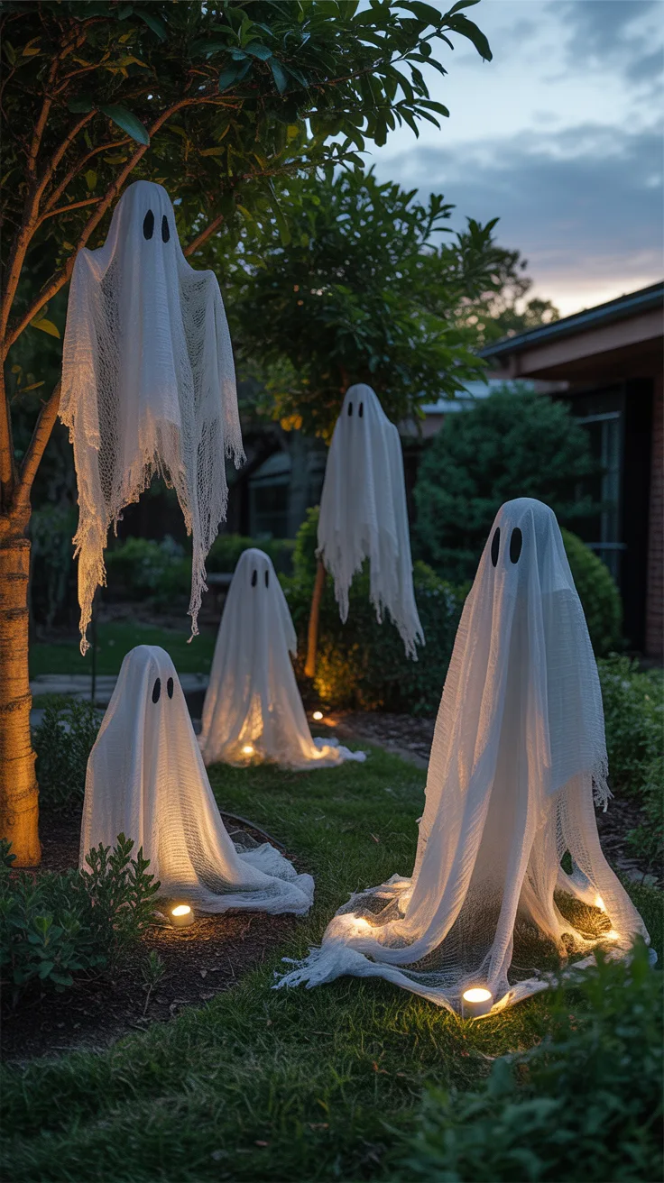 1. Ethereal Ghost Figures Among the Foliage