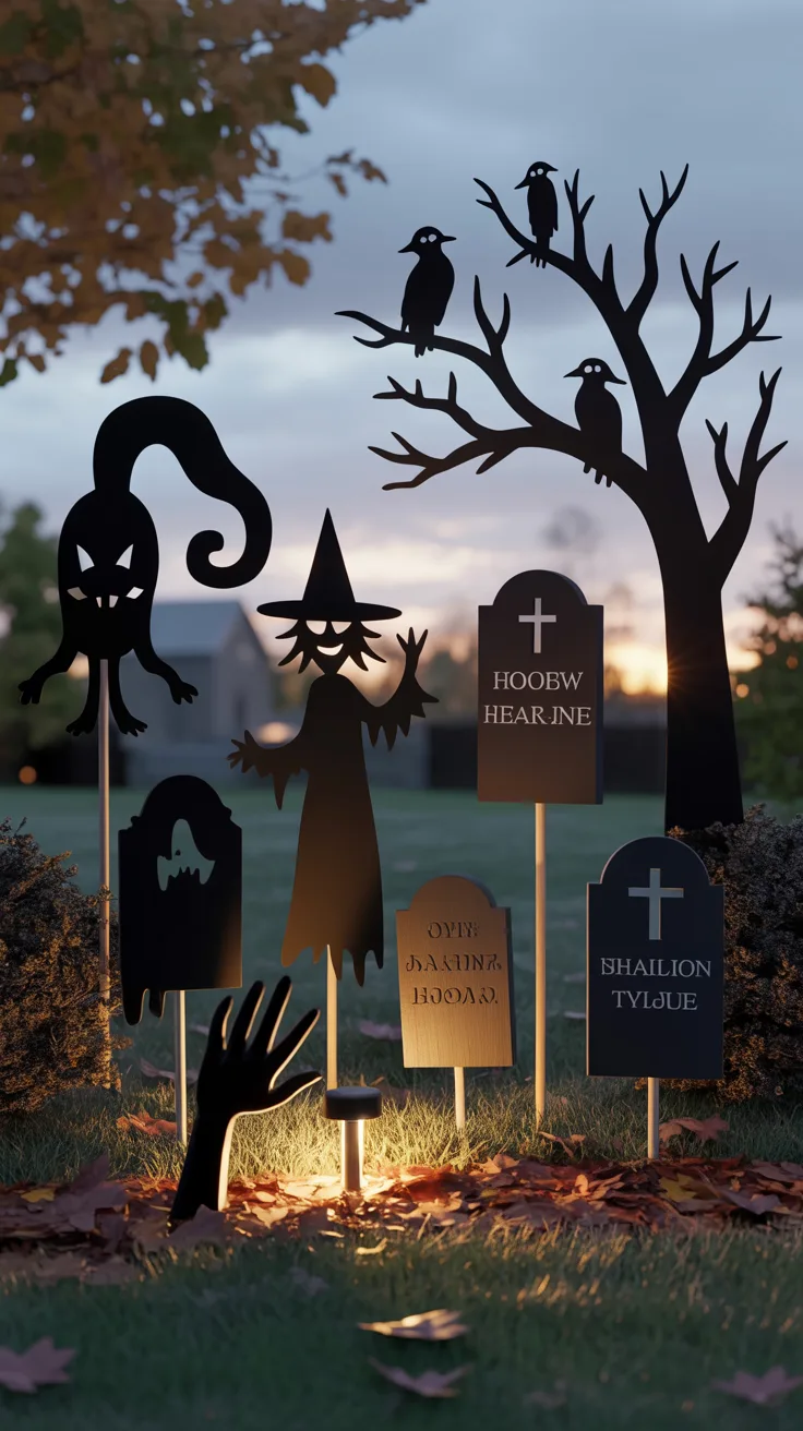 4. Spooky Silhouette Stakes