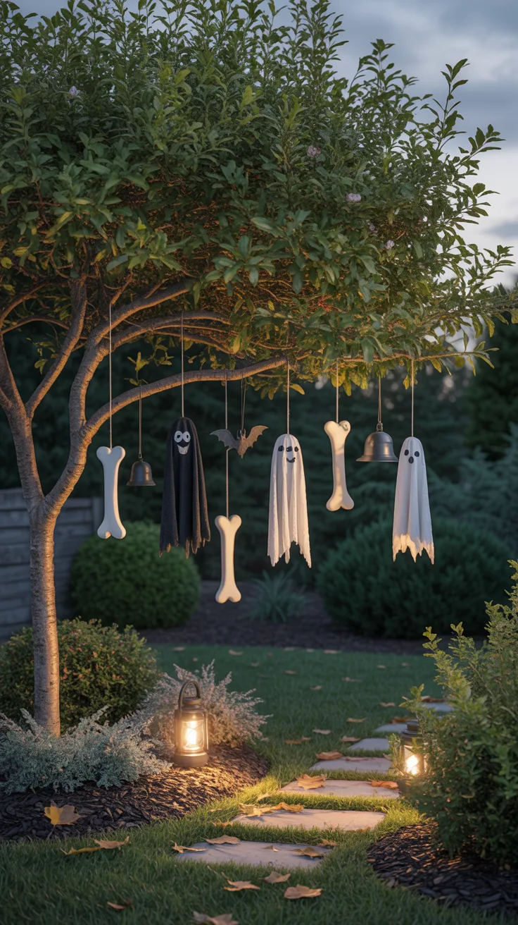 6. Hang Spooky Wind Chimes and Mobiles