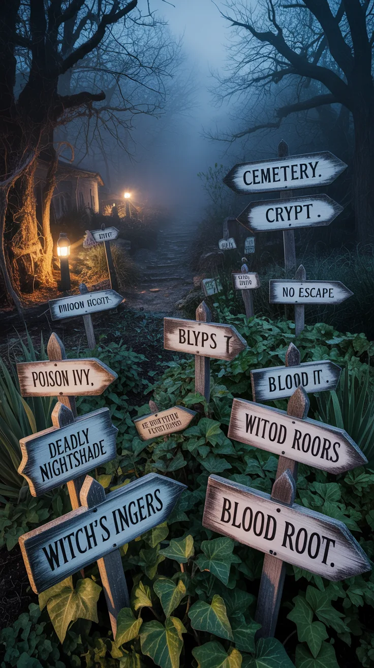 8. Twisted Plant Markers and Garden Signs