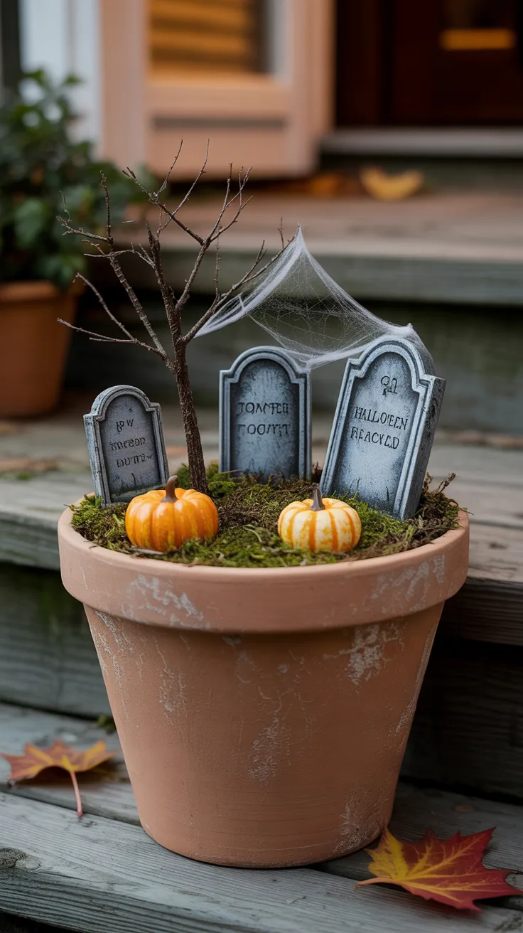 1. 12-Inch Haunted Graveyard Planter