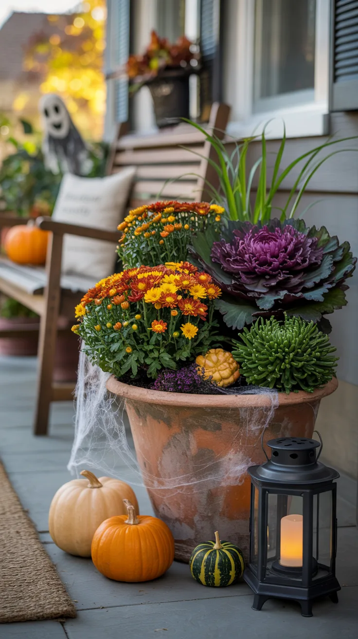 5. Halloween Container and Planter Arrangements
